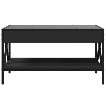 Coffee Table with Infinity LED Black 70x50x38 cm