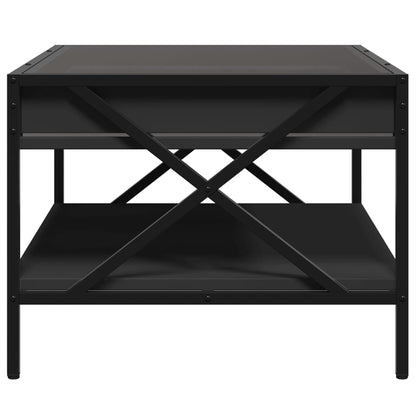 Coffee Table with Infinity LED Black 70x50x38 cm
