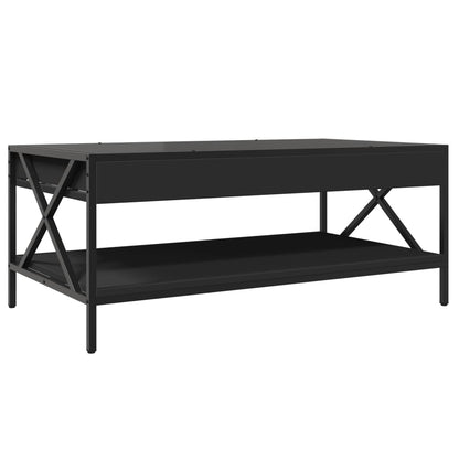 Coffee Table with Infinity LED Black 90x50x38 cm