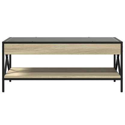 Coffee Table with Infinity LED Sonoma Oak 90x50x38 cm