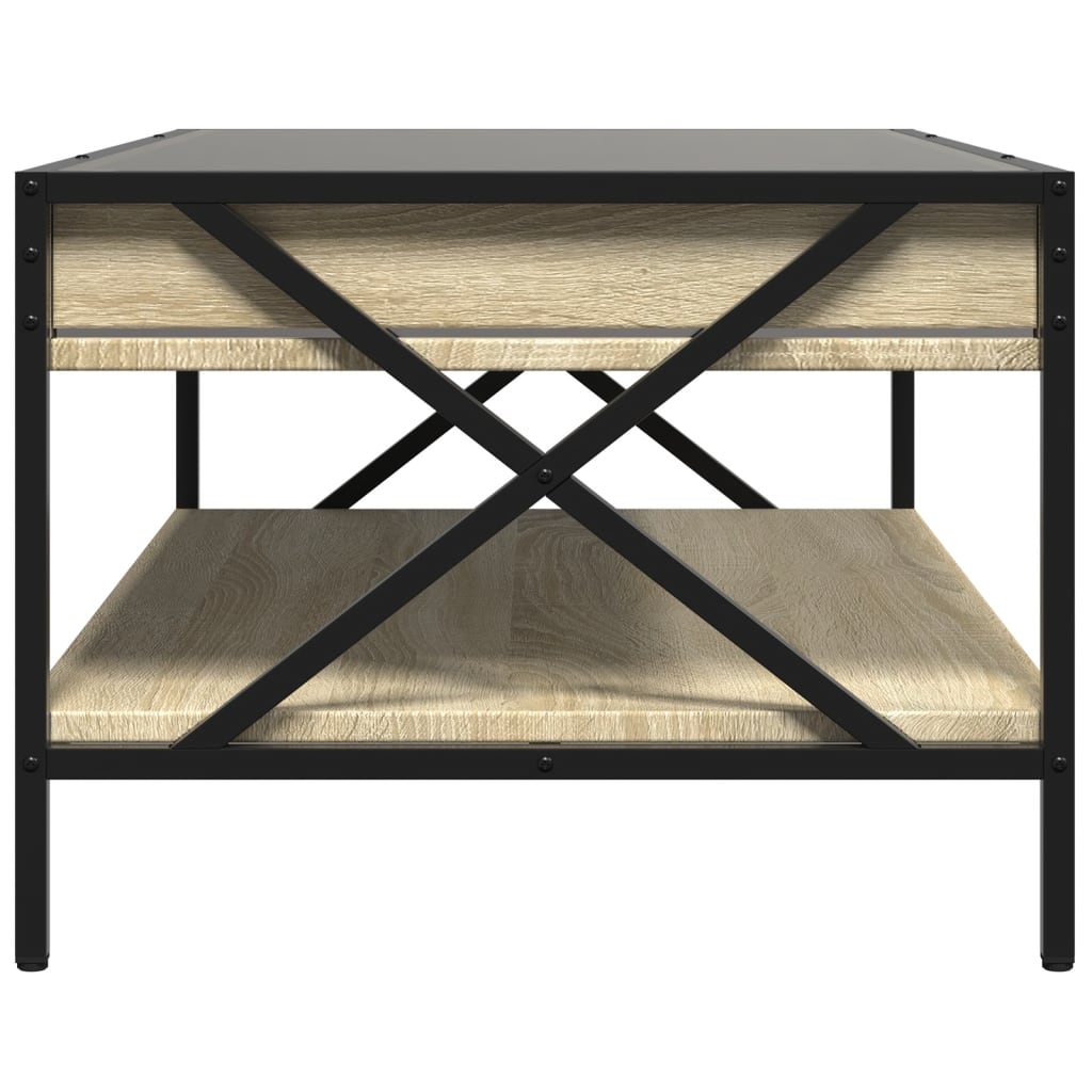 Coffee Table with Infinity LED Sonoma Oak 90x50x38 cm