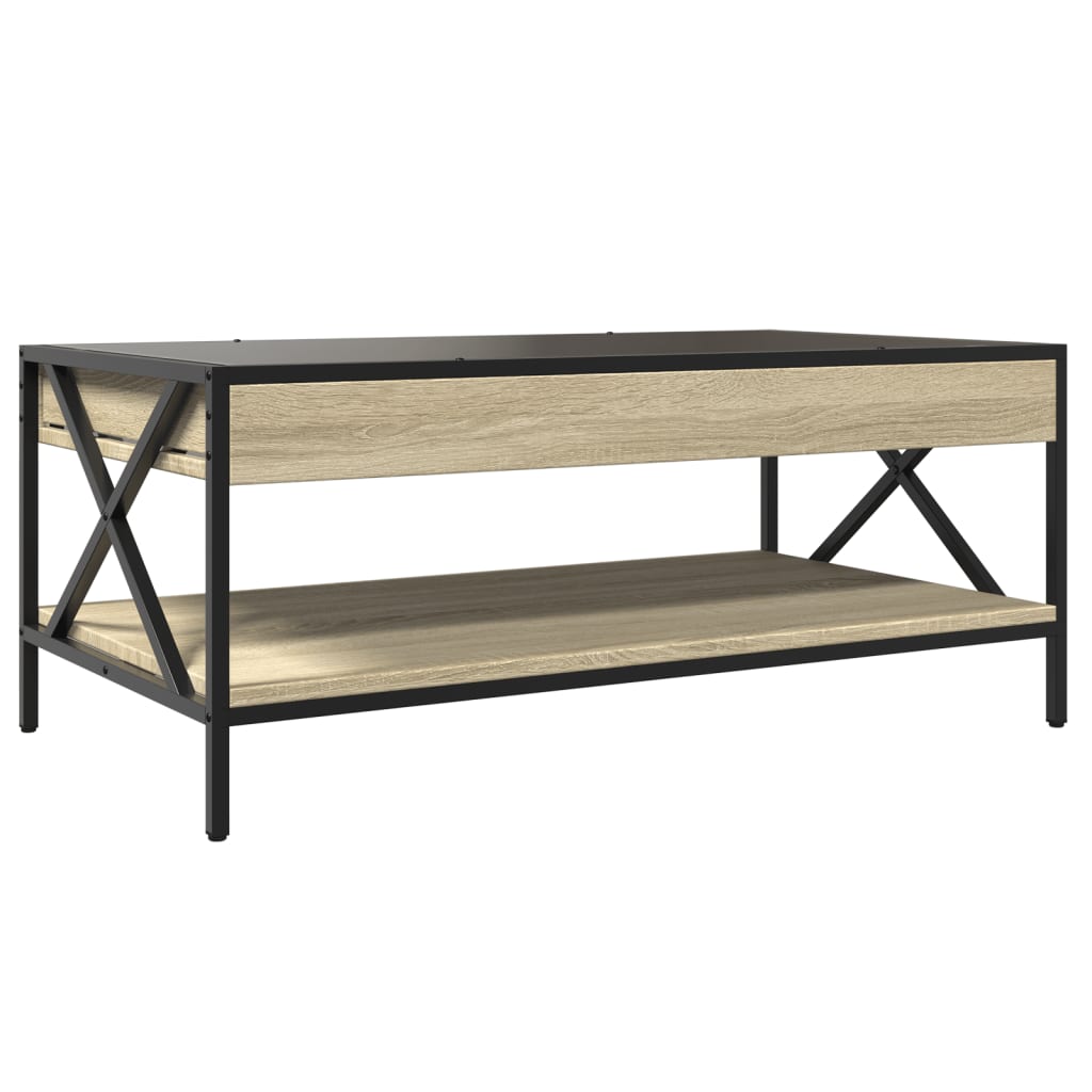 Coffee Table with Infinity LED Sonoma Oak 90x50x38 cm