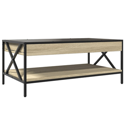 Coffee Table with Infinity LED Sonoma Oak 90x50x38 cm