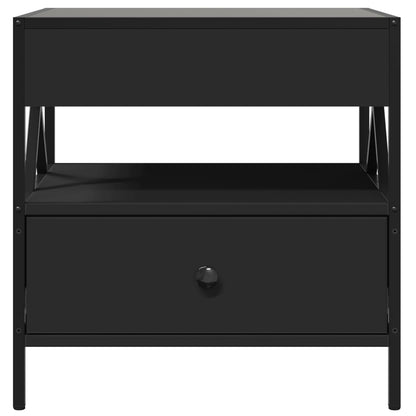 Coffee Table with Infinity LED Black 50x50x51 cm