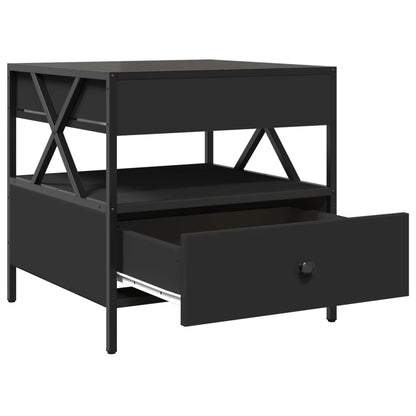 Coffee Table with Infinity LED Black 50x50x51 cm