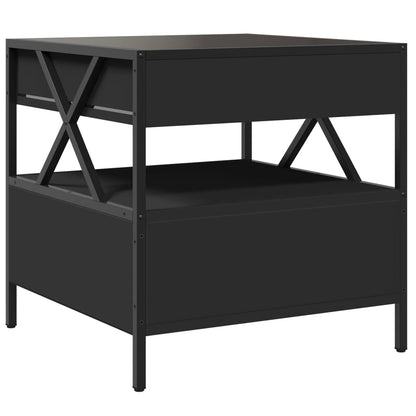 Coffee Table with Infinity LED Black 50x50x51 cm