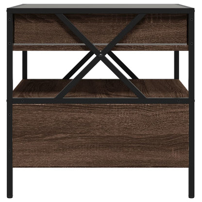 Coffee Table with Infinity LED Brown Oak 50x50x51 cm