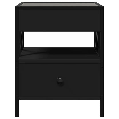 Coffee Table with Infinity LED Black 40x40x51 cm