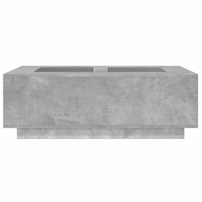 Coffee Table with Infinity LED Concrete Grey 116x69x40 cm