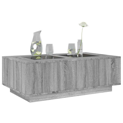 Coffee Table with Infinity LED Grey Sonoma 116x69x40 cm