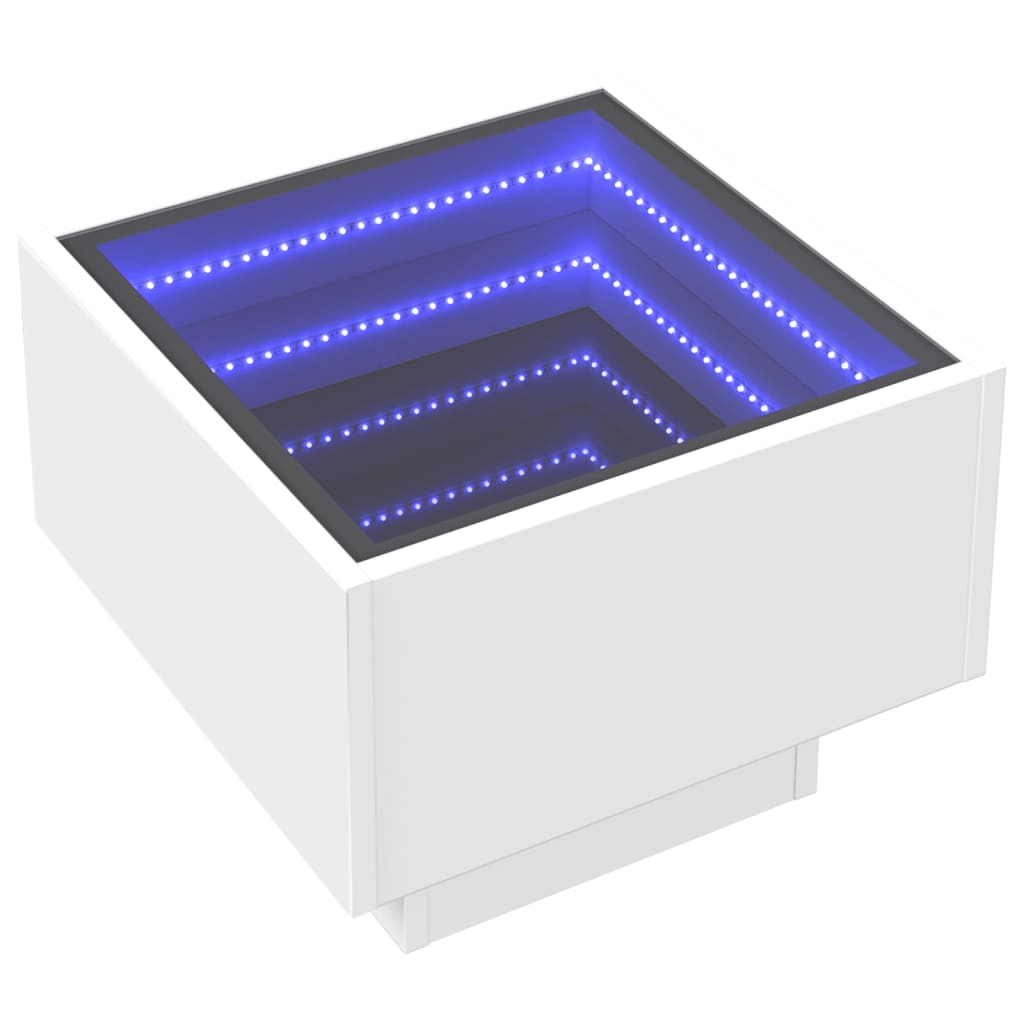 Infinity LED Bedside Table - White 40x40x30 cm Modern Design