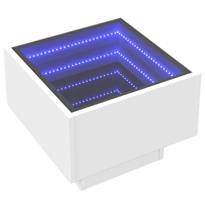 Infinity LED Bedside Table - White 40x40x30 cm Modern Design