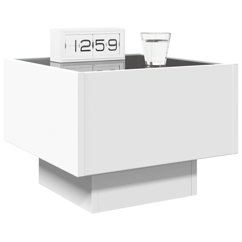Infinity LED Bedside Table - White 40x40x30 cm Modern Design