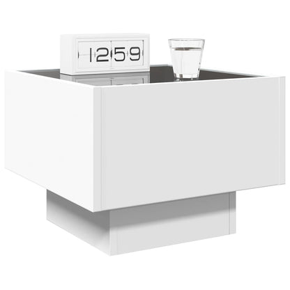 Infinity LED Bedside Table - White 40x40x30 cm Modern Design