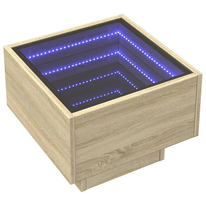 Sonoma Oak Bedside Table with Infinity LED, 40x40x30 cm