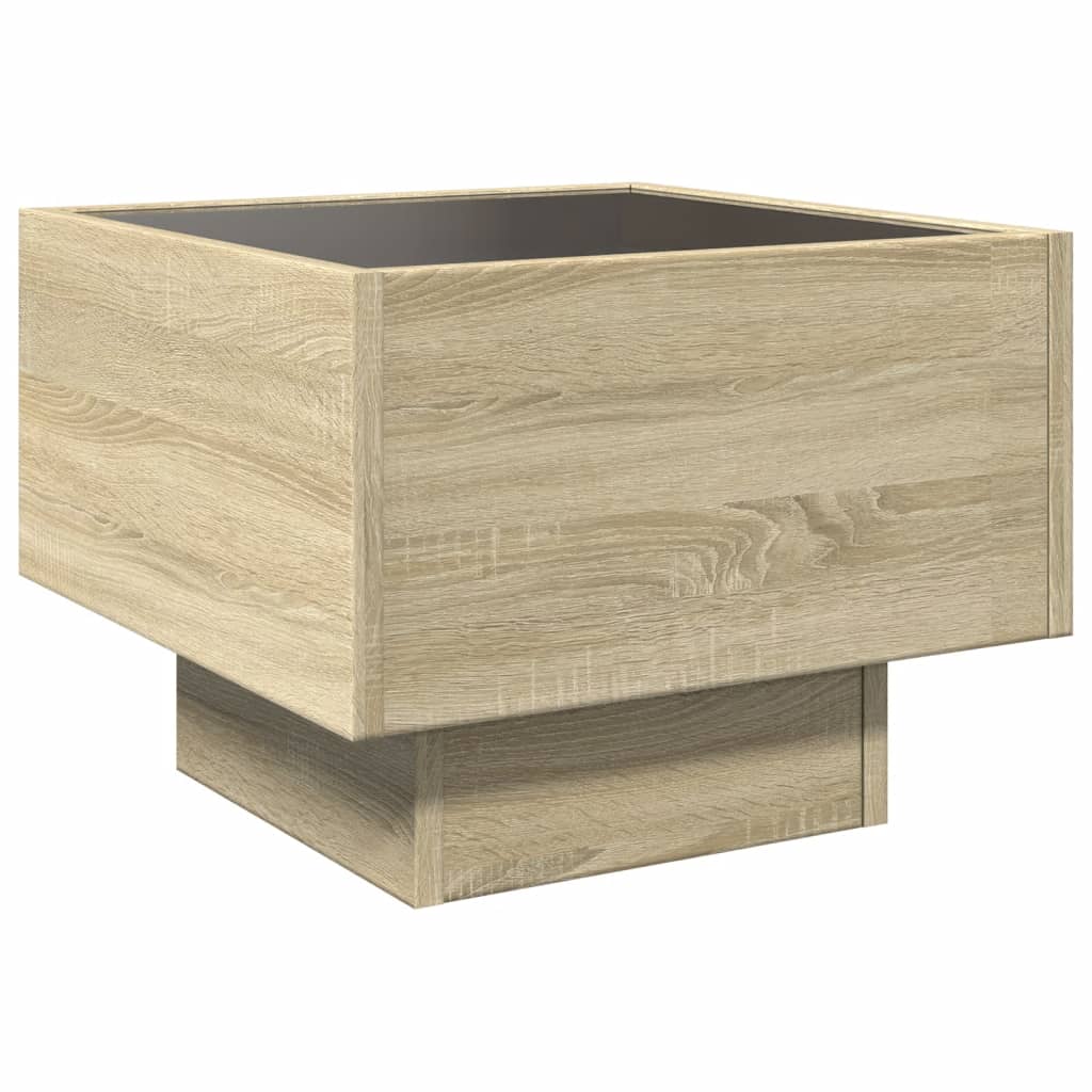 Sonoma Oak Bedside Table with Infinity LED, 40x40x30 cm