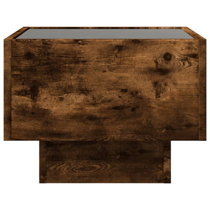 Smoked Oak Infinity LED Bedside Table 40x40x30 cm