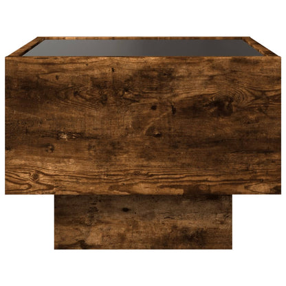 Smoked Oak Infinity LED Bedside Table 40x40x30 cm