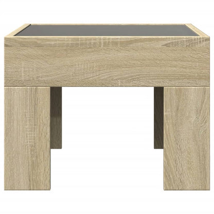Sonoma Oak LED Infinity Bedside Table, 40x40x30 cm