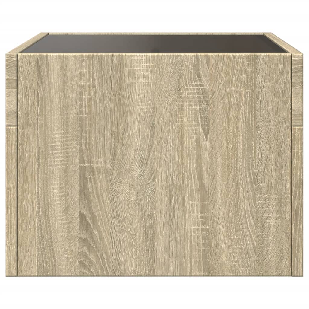 Sonoma Oak LED Infinity Bedside Table, 40x40x30 cm