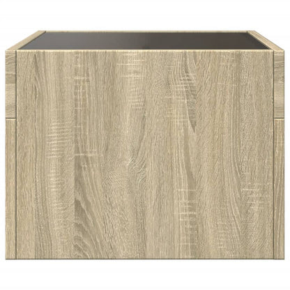 Sonoma Oak LED Infinity Bedside Table, 40x40x30 cm