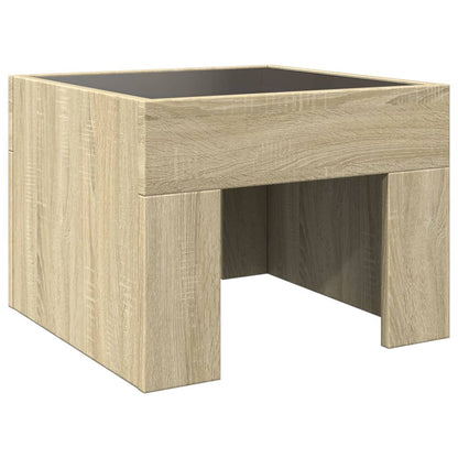 Sonoma Oak LED Infinity Bedside Table, 40x40x30 cm