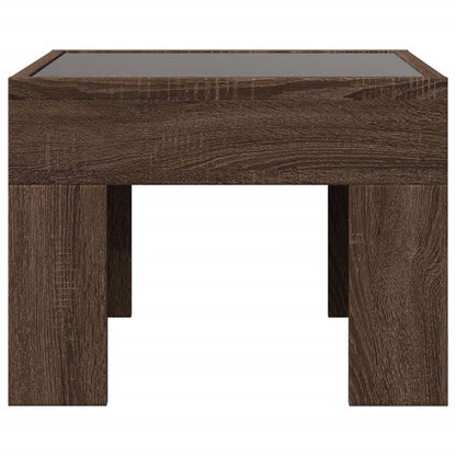 Brown Oak Infinity LED Bedside Table - 40x40x30 cm