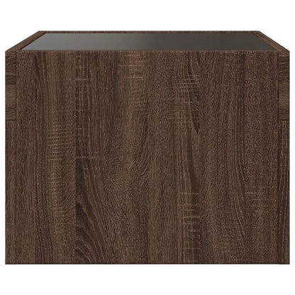 Brown Oak Infinity LED Bedside Table - 40x40x30 cm