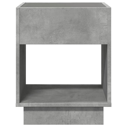 Concrete Grey LED Infinity Bedside Table 40x40x50 cm