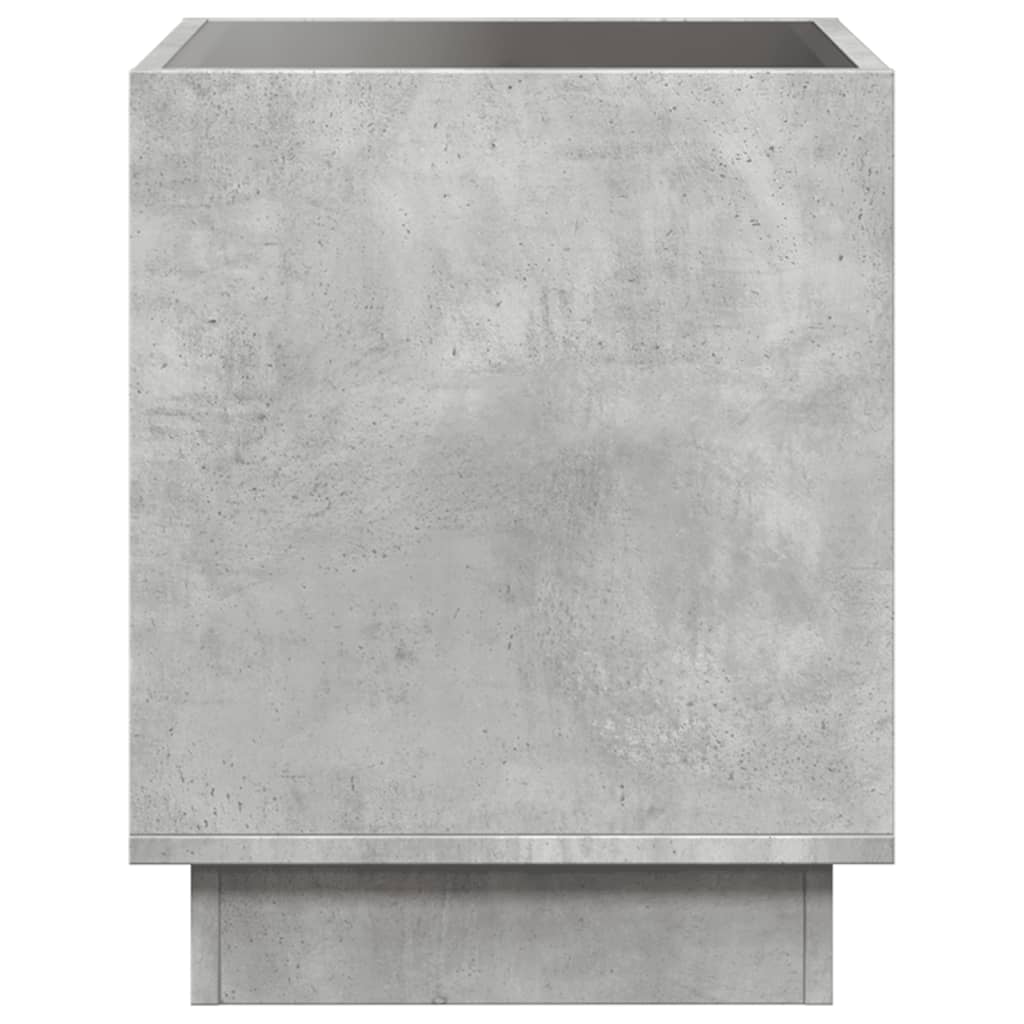 Concrete Grey LED Infinity Bedside Table 40x40x50 cm