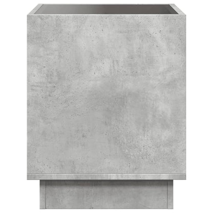 Concrete Grey LED Infinity Bedside Table 40x40x50 cm