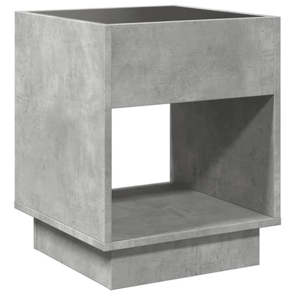 Concrete Grey LED Infinity Bedside Table 40x40x50 cm