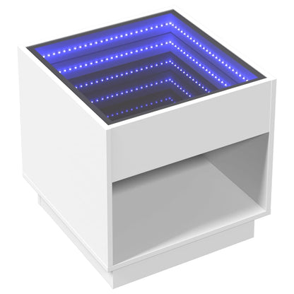 Infinity LED Bedside Table White 50x50x50 cm | Modern Design