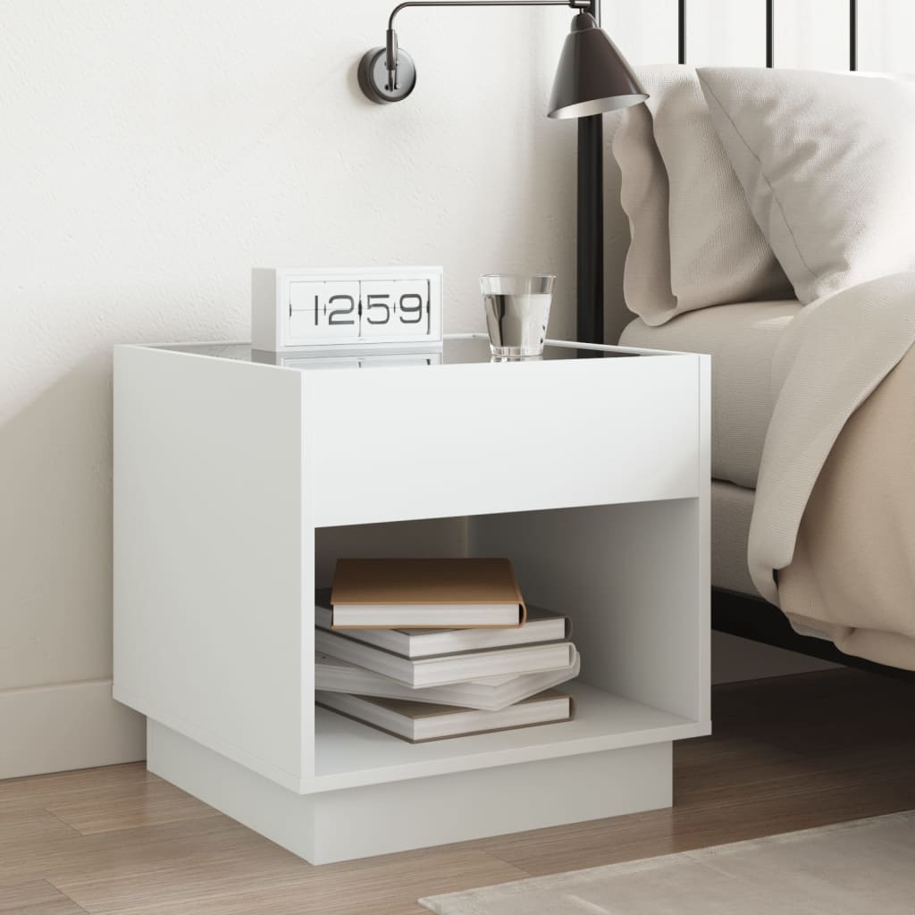 Infinity LED Bedside Table White 50x50x50 cm | Modern Design