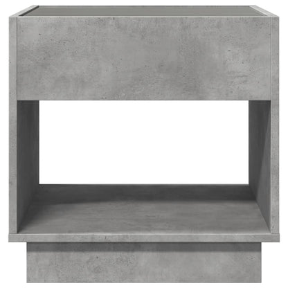 Concrete Grey Infinity LED Bedside Table - 50x50x50 cm