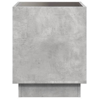 Concrete Grey Infinity LED Bedside Table - 50x50x50 cm