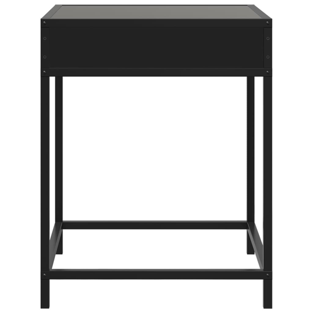 Black Infinity LED Bedside Table, 40x40x51 cm, Modern Design