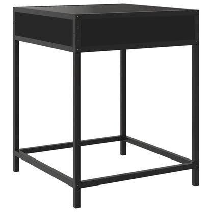 Black Infinity LED Bedside Table, 40x40x51 cm, Modern Design