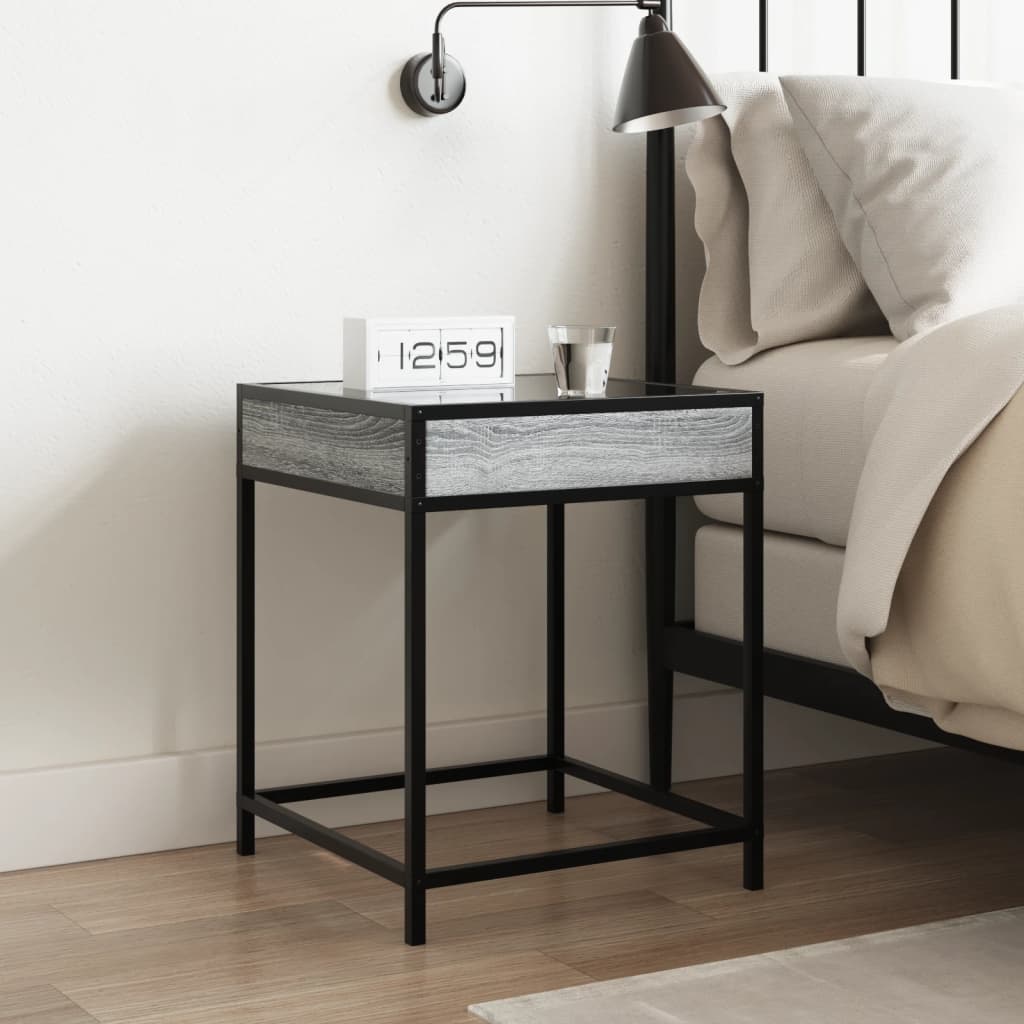 Infinity LED Grey Sonoma Bedside Table 40x40x51 cm