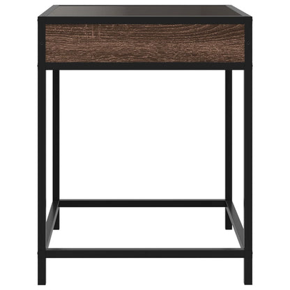 Infinity LED Bedside Table - Brown Oak, 40x40x51 cm