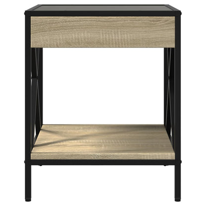 Infinity LED Bedside Table, Sonoma Oak, 40x40x49cm