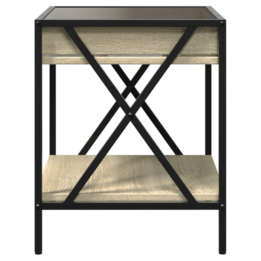 Infinity LED Bedside Table, Sonoma Oak, 40x40x49cm