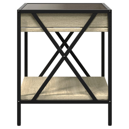 Infinity LED Bedside Table, Sonoma Oak, 40x40x49cm