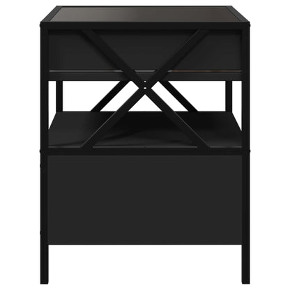 Infinity LED Bedside Table, Black 40x40x51 cm - Modern Elegance