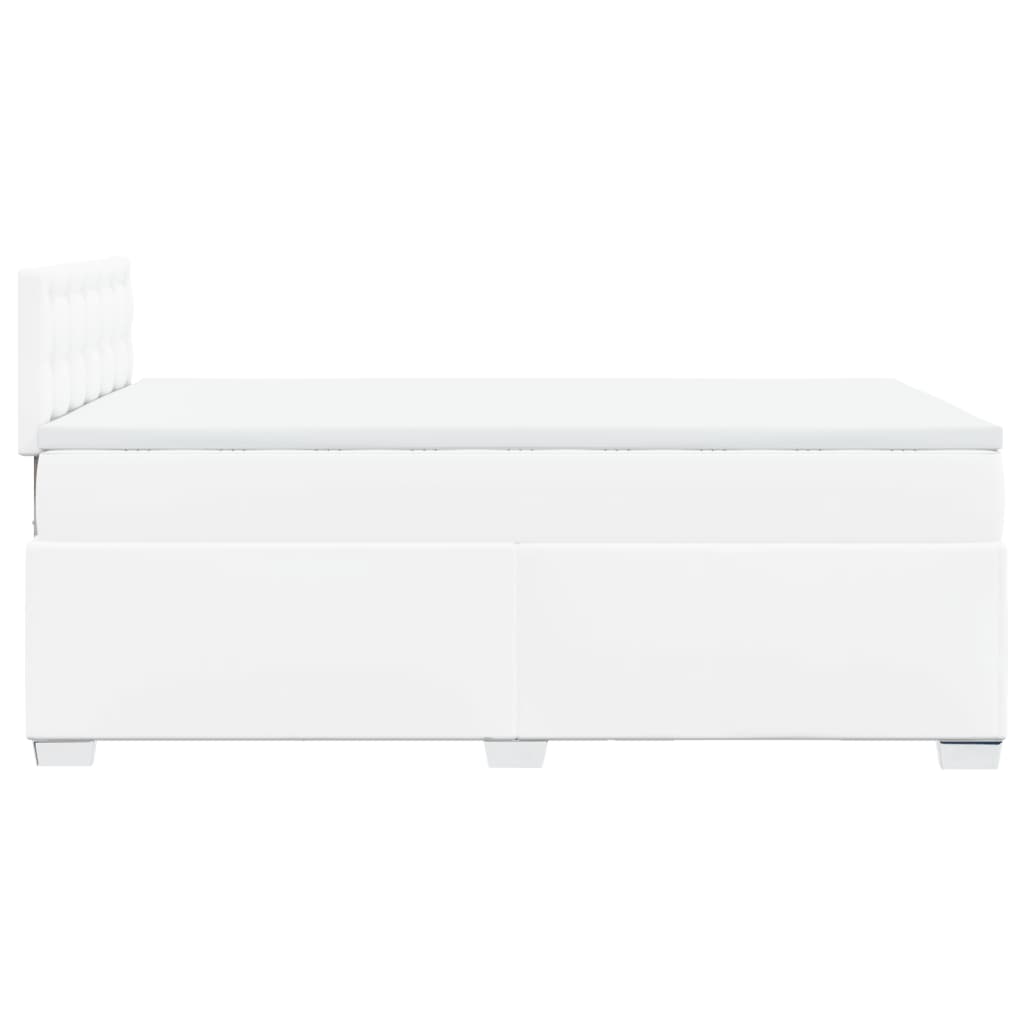Box Spring Bed with Mattress White 120x190 cm Faux Leather