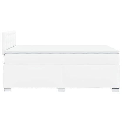 Box Spring Bed with Mattress White 120x190 cm Faux Leather