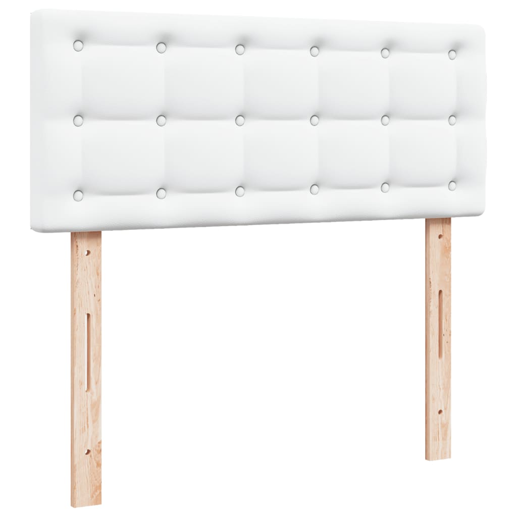 Box Spring Bed with Mattress White 120x190 cm Faux Leather