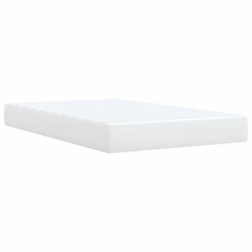 Box Spring Bed with Mattress White 120x190 cm Faux Leather