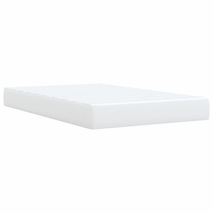 Box Spring Bed with Mattress White 120x190 cm Faux Leather