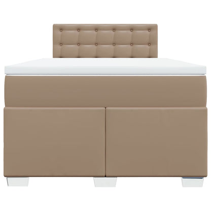 Box Spring Bed with Mattress Cappuccino 120x190 cm Faux Leather